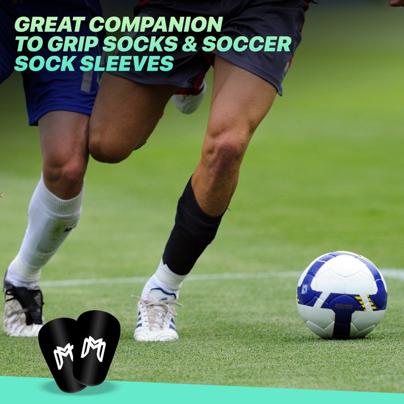 Mini Shin Guards for Soccer - MediCaptain MiniGuards Black, 3.9 x 2.4 in
