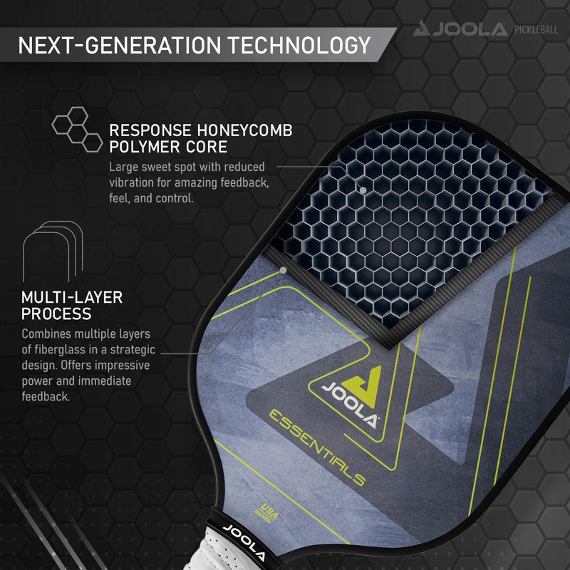 (2 Pack) JOOLA Essentials Pickleball Paddle - Blue, 15.5" Length, 8.2oz - USAPA Approved