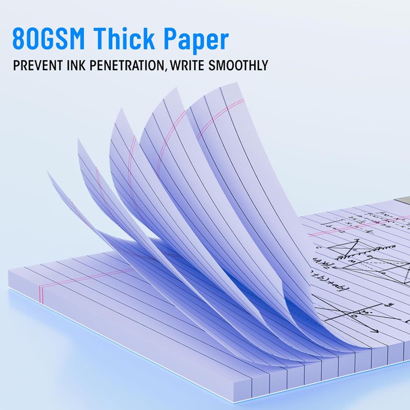Legal Pads 8.5 x 11 Inches - Wide Ruled Notepads with Perforated Pages, 30 Sheets/Pack