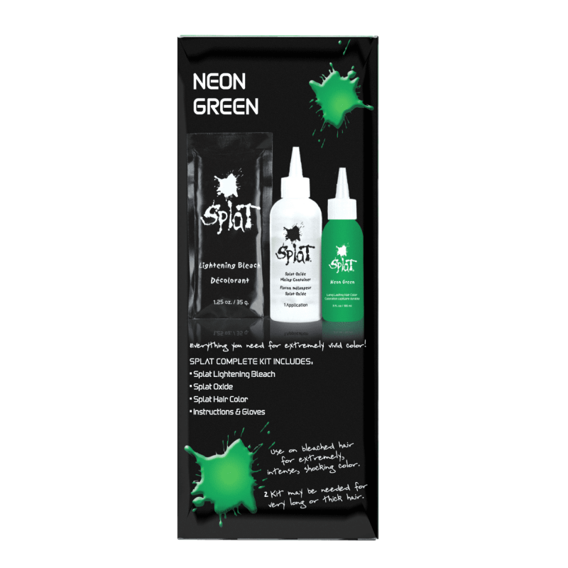 Semi-Permanent Hair Color Kit with Bleach - Neon Green Vibrant Shades