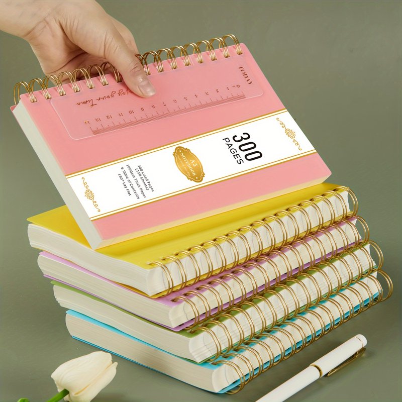 A5 Spiral Notebook with Waterproof Cover & No-Bleed Paper - 300 Pages for Office & Note-Taking