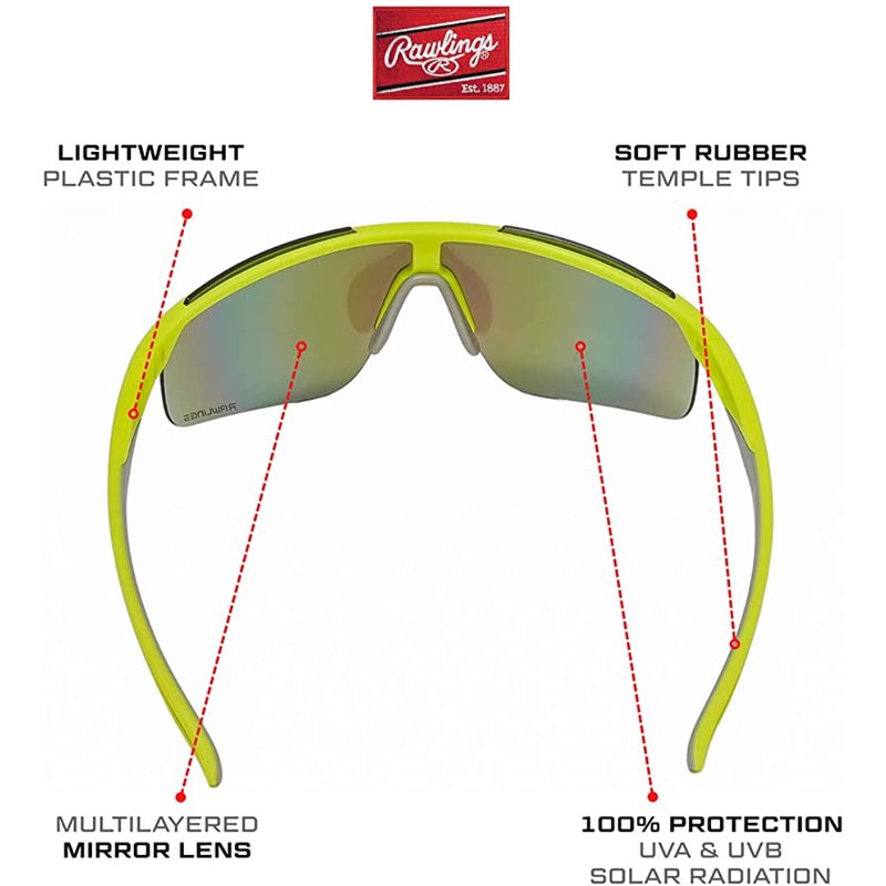 Adult Baseball Sunglasses Yellow - Impact-Resistant Sport Eyewear