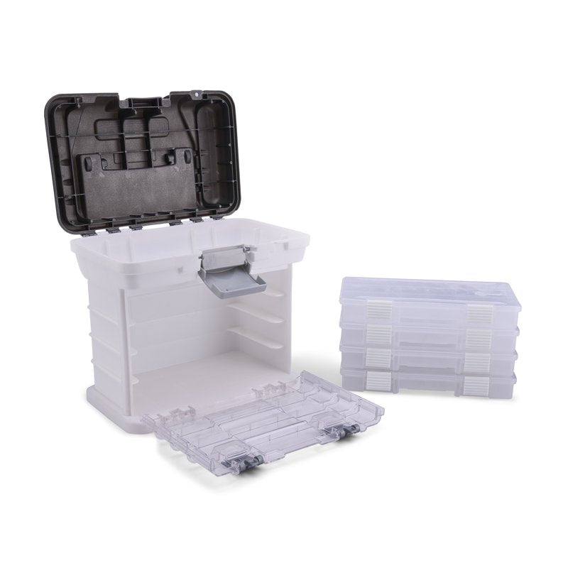 Small Portable Storage Rack System for Art, Makeup & Crafts - White & Gray