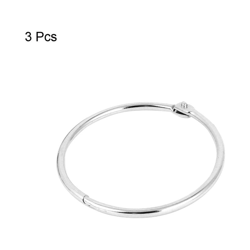 2-Inch Nickel Plated Steel Binder Rings - 3 Pack, Durable Office Organizer