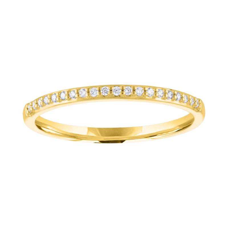 14K Gold Plated Diamond Stackable Ring - Bridal or Fashion Jewelry