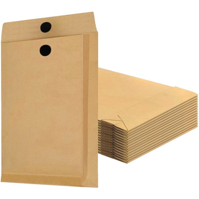Large Expandable Kraft Envelope with Hook-and-Loop Closure - 15 Pack