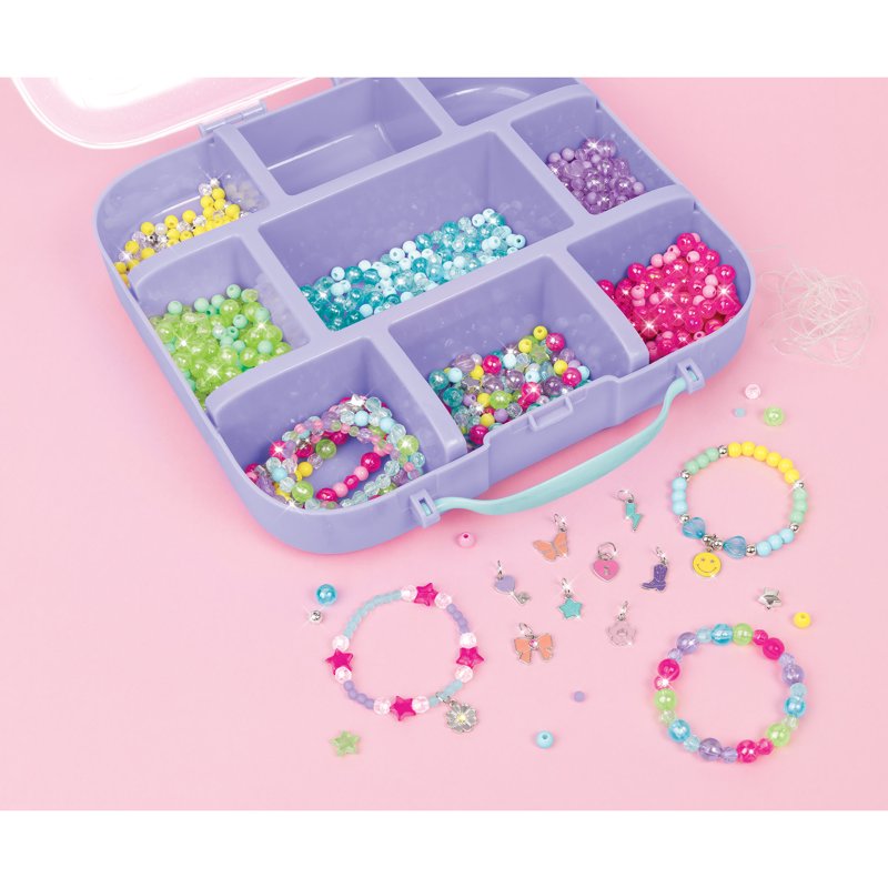 DIY Jewelry Bracelet Kit with Beads Charms Storage Case for Kids & Girls