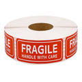 150pcs Handle with Care Shipping Labels - Fragile Moving Stickers (Red)