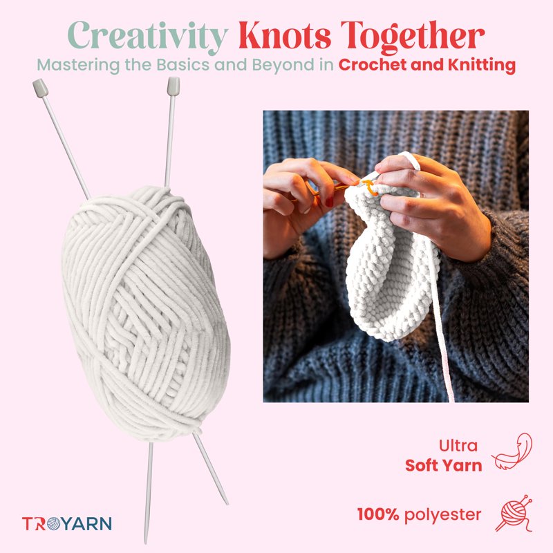 Chenille Yarn for Crocheting - 100g Super Bulky Plush Velvet Yarn for Baby Blankets & Amigurumi