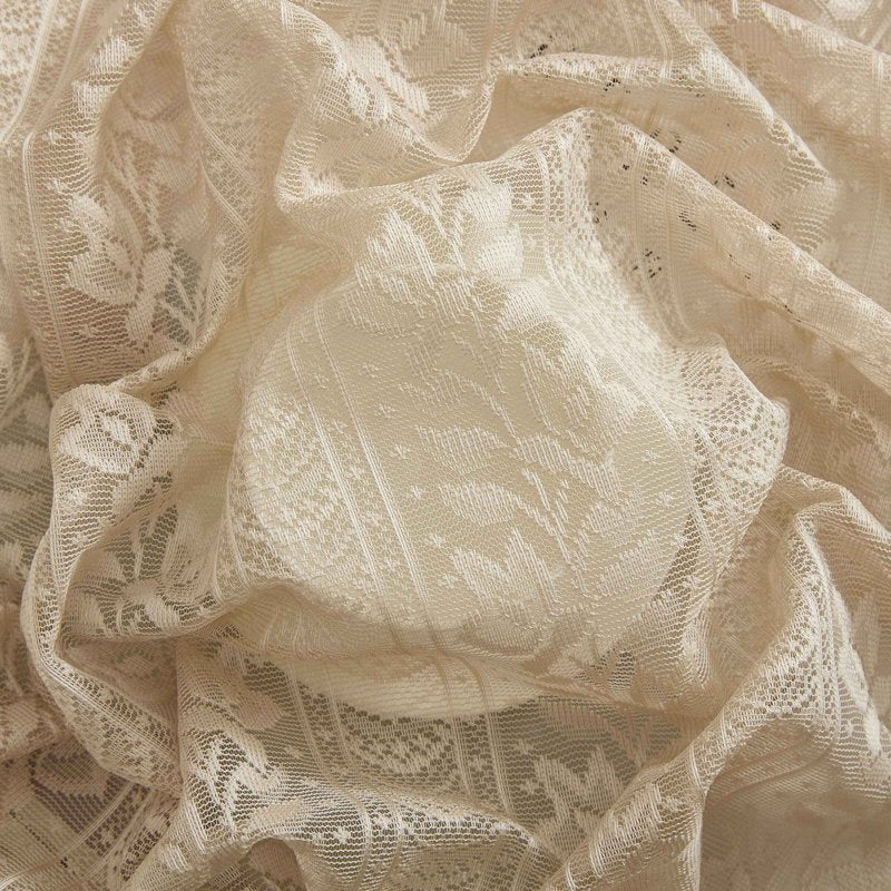 Semi Sheer Lace Window Curtain Tiers for Small Windows - Set of 2