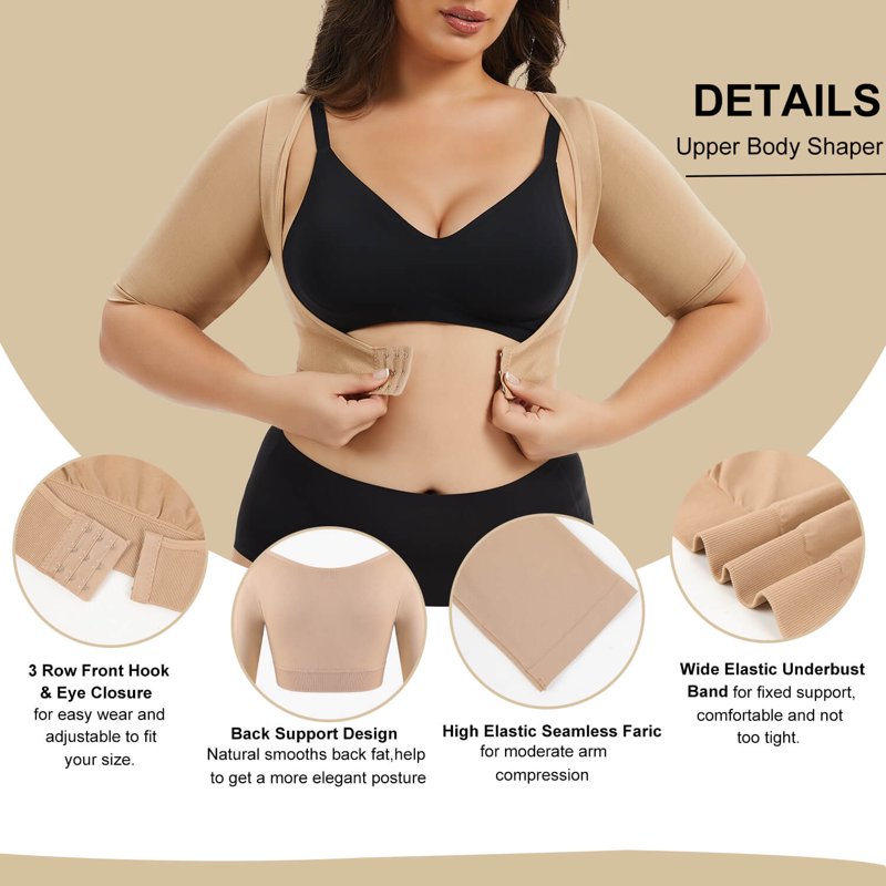 Women's Plus Size Post Surgery Arm Shapewear Sleeve for Slimming & Support