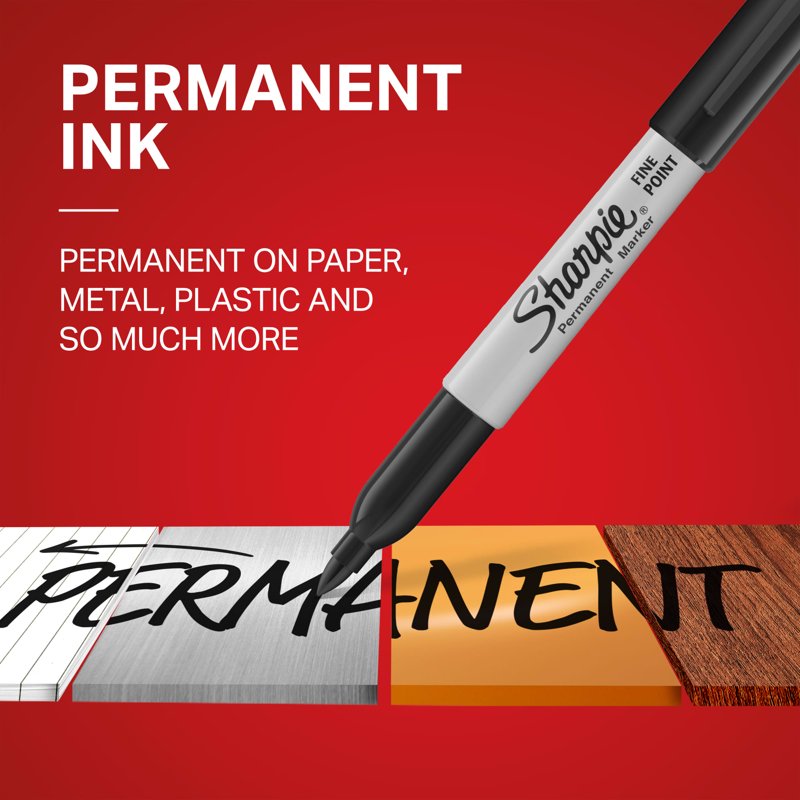 Permanent Marker Green Fine Point 12 Pack - Bold, Water-Resistant Ink