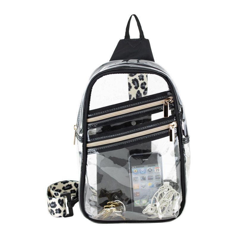 Clear Fashion Sling Backpack with Adjustable Strap for Concerts & Events