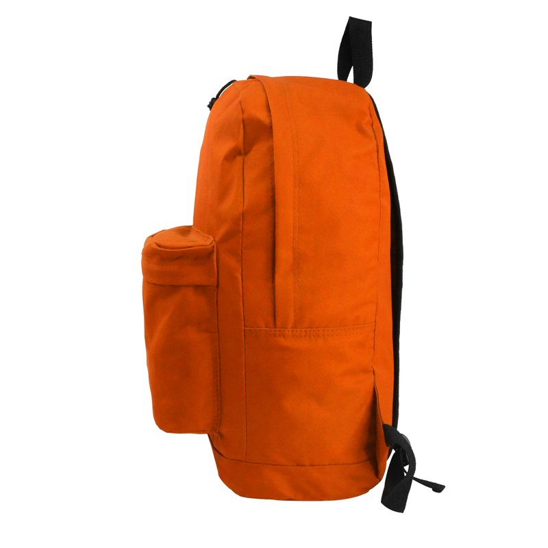 K-Cliffs 18-Inch Unisex School Backpack - Orange Polyester with Curved Shoulder Straps