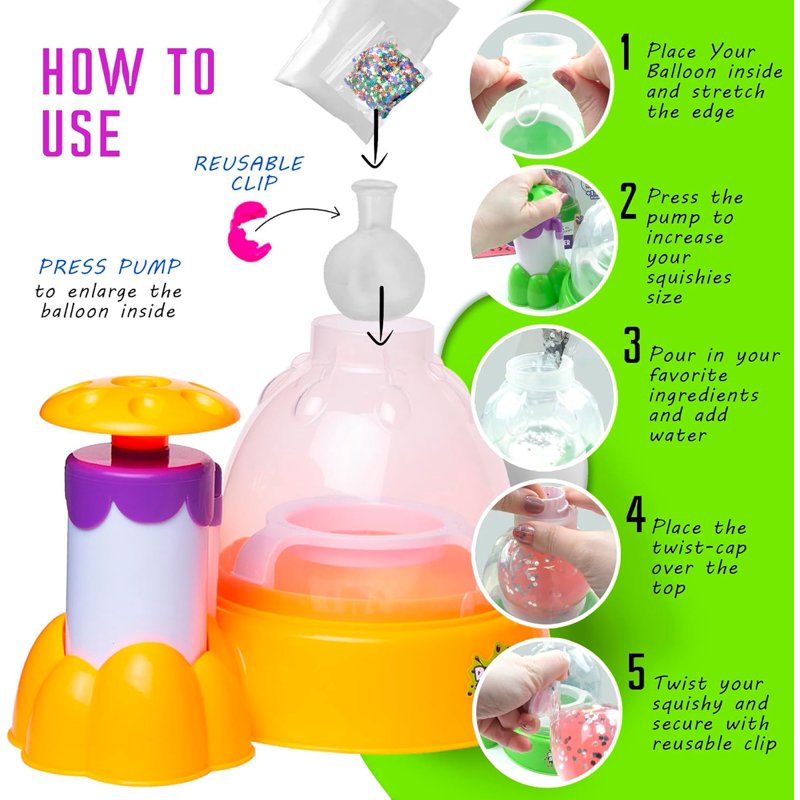 Glow-in-the-Dark Squishy Maker Kit with 8 Squishies & Accessories