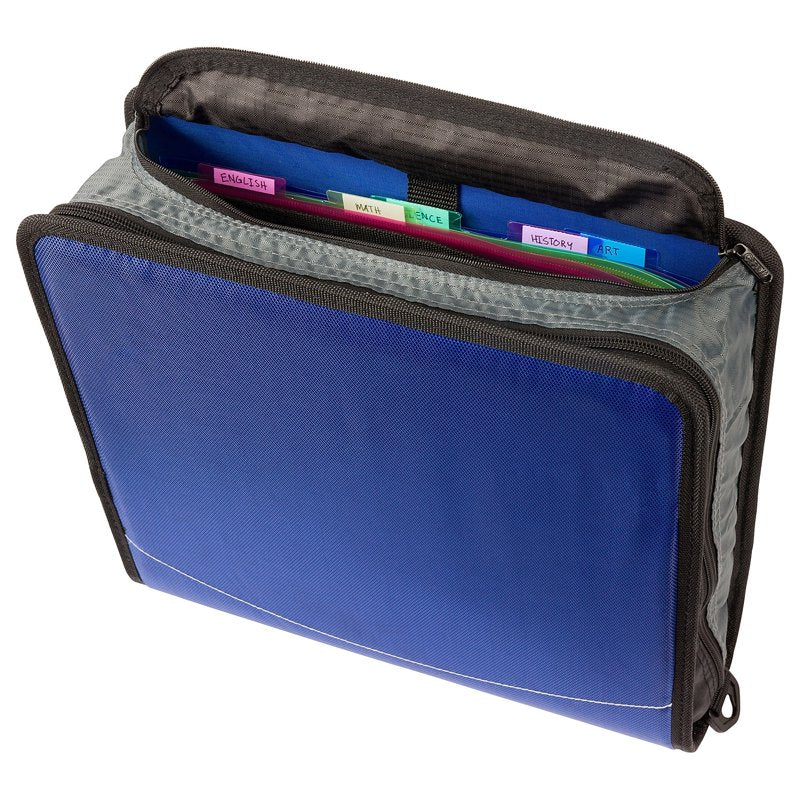 3-Inch Zipper Binder for School & Office Organization - Blue