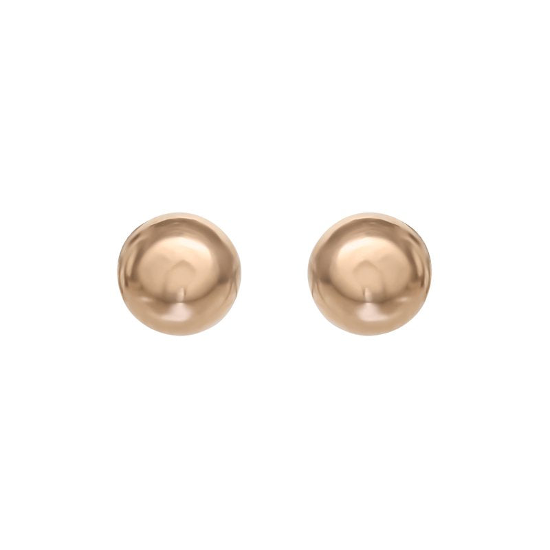 14K Yellow Gold Bead Stud Earrings for Girls - Classic Fine Jewelry