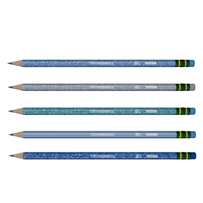 Pre-Sharpened Wooden Pencils - Assorted Arctic Blue & Metallic Colors, 150 Count