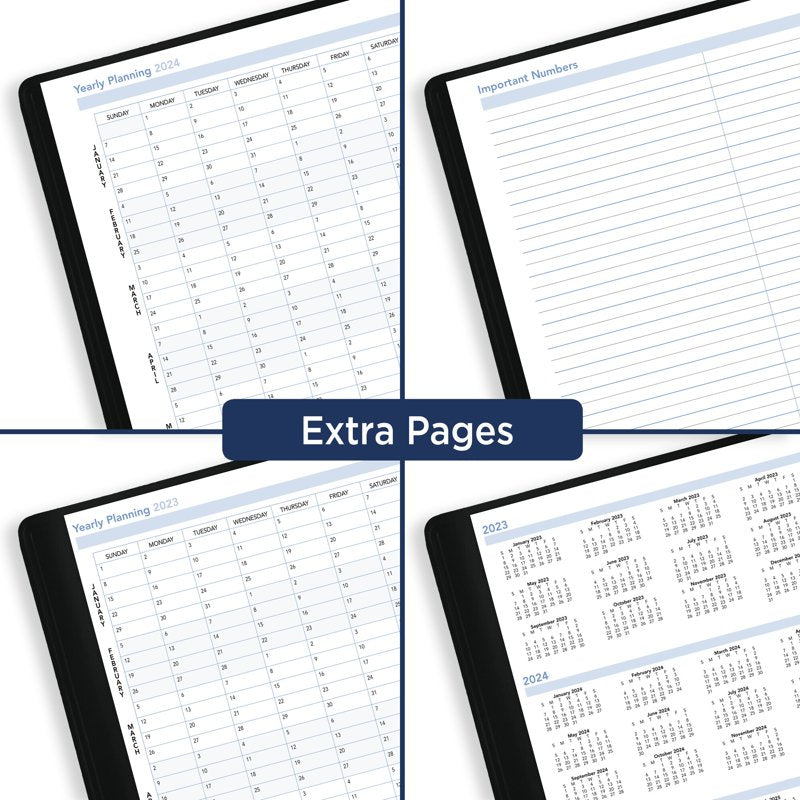 Weekly Appointment Book Planner 2023 Large Faux Leather Cover 8x11