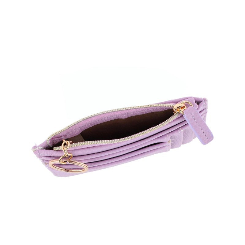 Women's Vegan Leather Coin Case with RFID Blocking - Pebble Texture, Multiple Colors