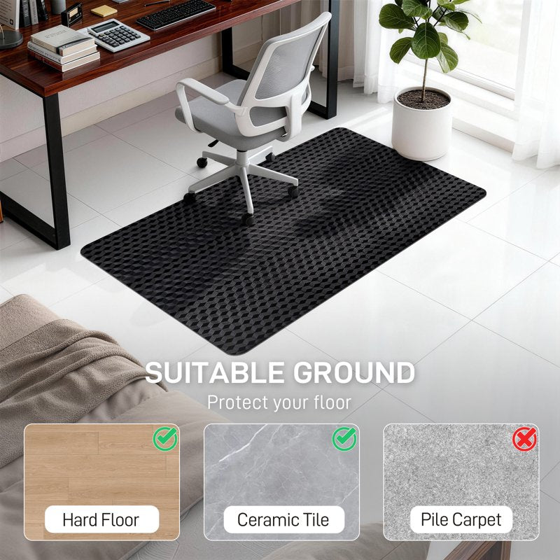 Office Chair Mat for Hard Floors & Carpets 36x48 Anti-Slip Waterproof PVC