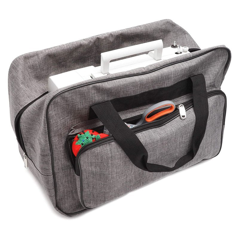 Sewing Machine Travel Case - Hard Side Organizer with Padded Handle & Shoulder Strap