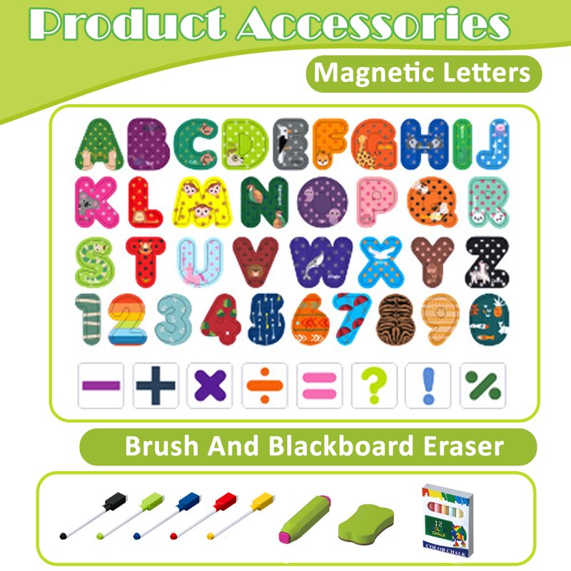 Kids Double-Sided Magnetic Art Easel with Painting Accessories, 3-8 Years