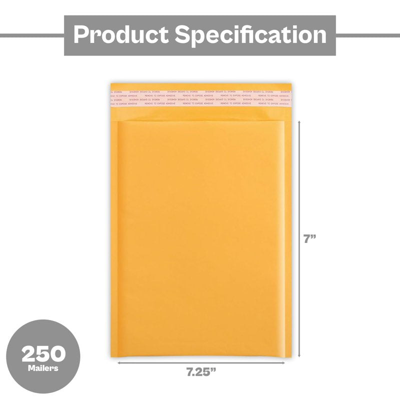 Kraft Bubble Mailers for Shipping - Self-Sealing Envelopes, Water-Resistant Protective Mailers