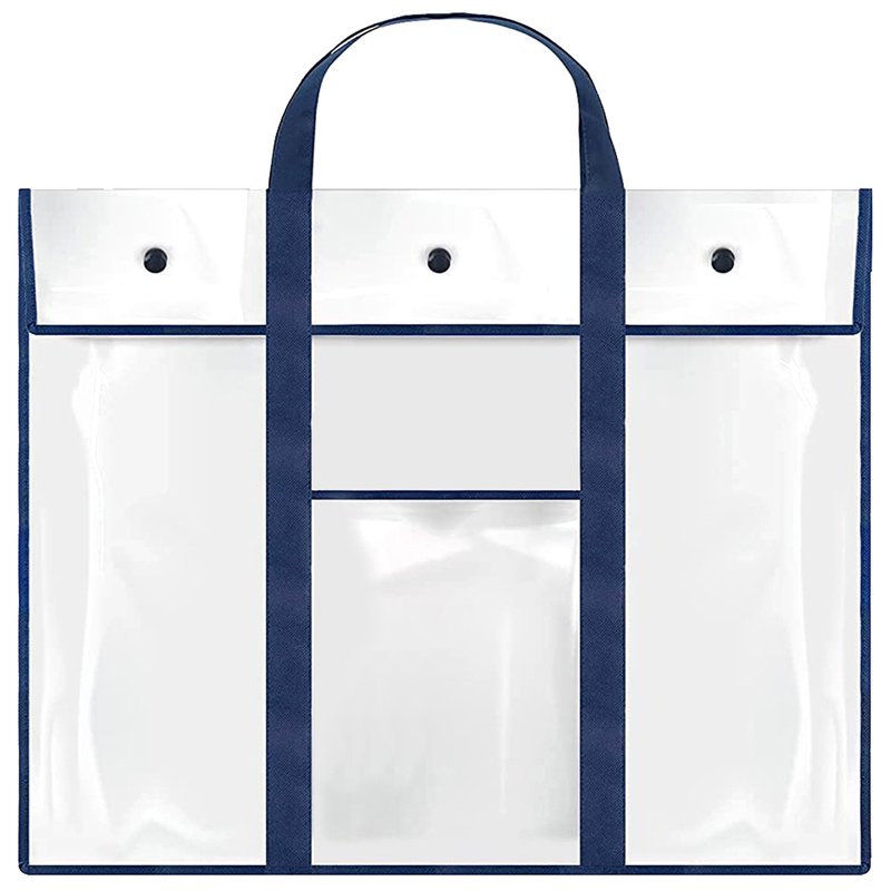 Large Art Portfolio Bag for Posters and Artwork - Durable PVC Organizer with Pocket