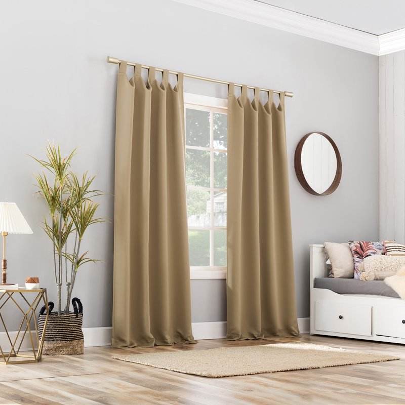 Energy Saving Blackout Curtain Panel with Tab Top for Window Insulation