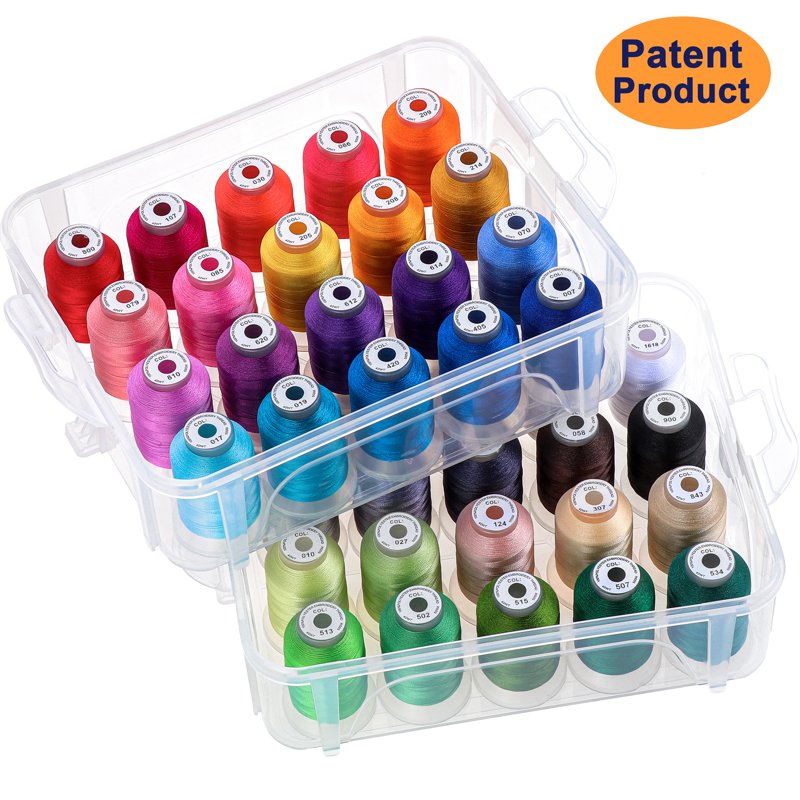 Embroidery Thread Set 40 Colors 500m Each with Storage Box for Sewing Machines