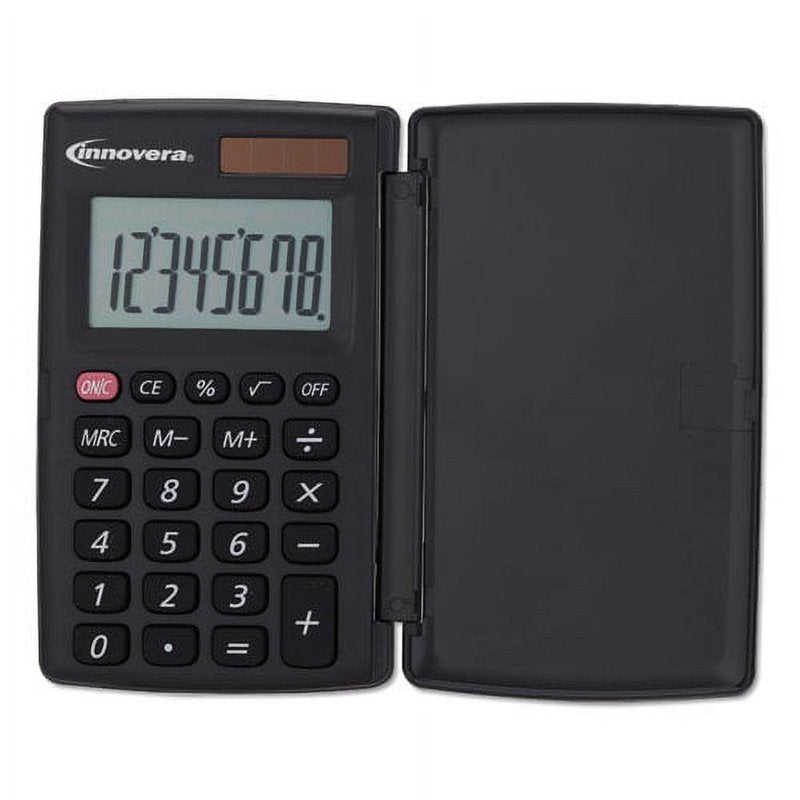 Pocket Calculator with Hard Shell Flip Cover, 8-Digit LCD - Bundle of 2