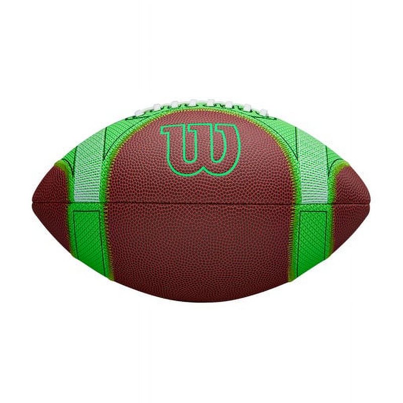 Wilson Hylite Football - Green Youth Training Ball with Grip Guides