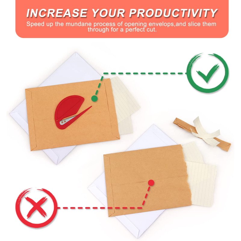 Set of 6 Letter Openers Envelope Slitters Sharp & Easy to Use Office Tools