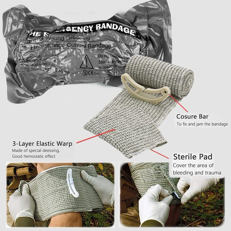 Trauma First Aid Kit with Chest Seal, Israeli Bandage, Tourniquet, Splint, Gauze & Emergency Supplies