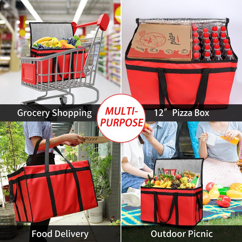 Extra Large Insulated Delivery Bag Cooler for Food & Grocery Transport - XXXL Capacity