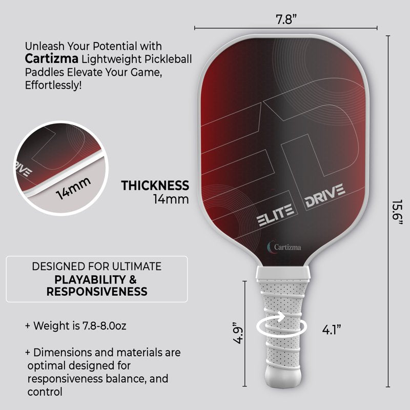 Pickleball Paddles 2 Pack - Carbon Fiber Graphite Core, Ergonomic Wide-Body