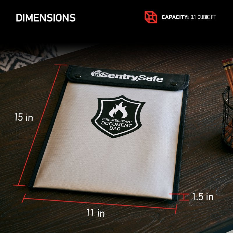 Fireproof Document Bag 15x11 Inches Fire & Water Resistant Safe Storage