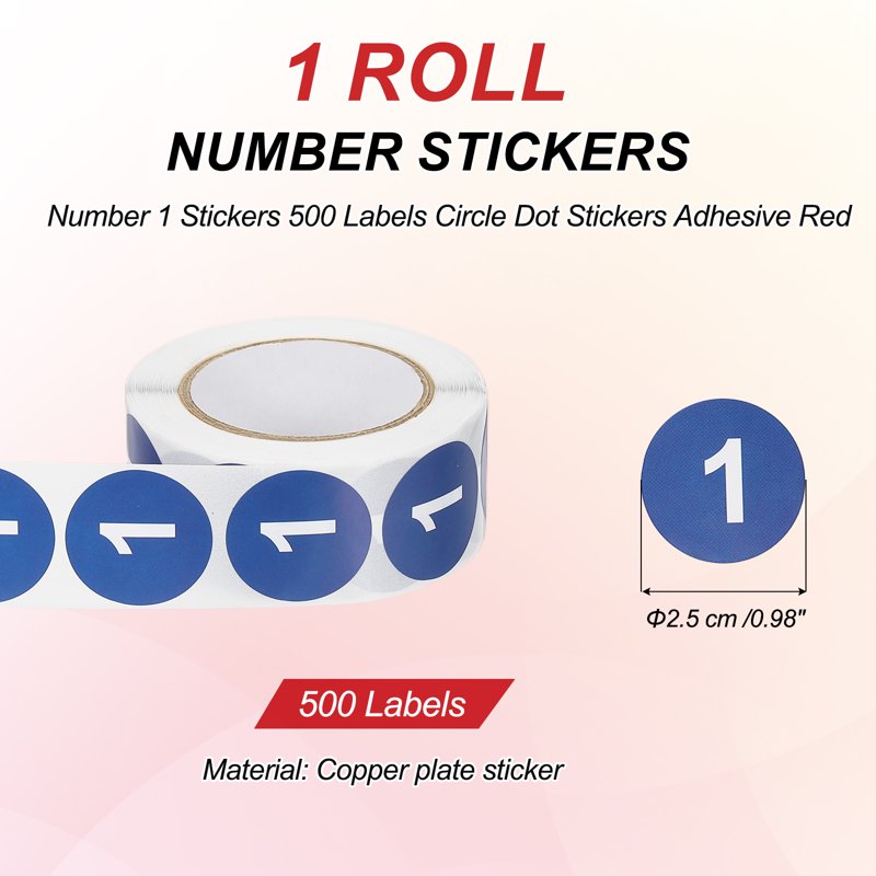 Number Stickers Labels Circle Dot Adhesive Home Organization Office Management Set