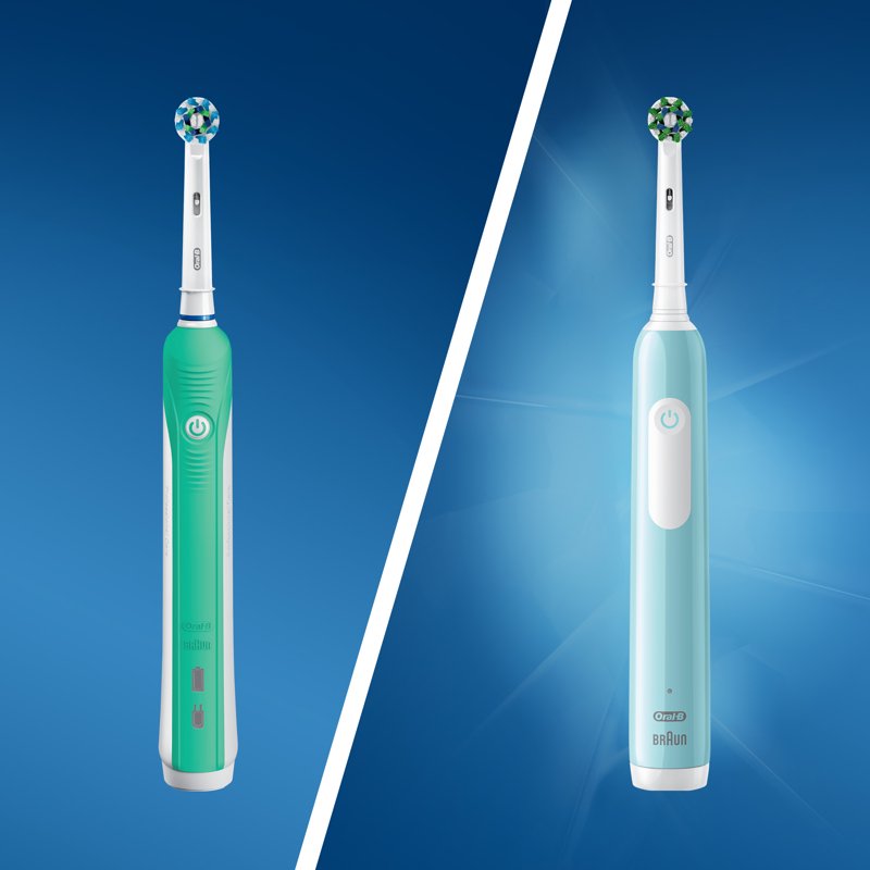 Electric Toothbrush with CrossAction Brush Head - Rechargeable, Clinically Proven Oral Care