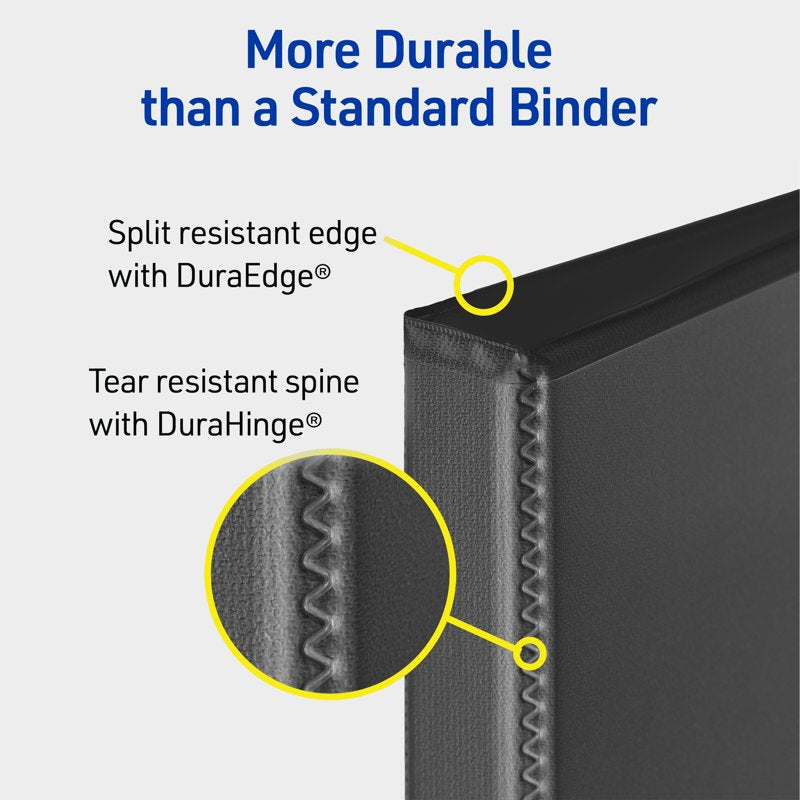 Durable View 1 Inch White Binder - Heavy Duty 3 Ring Organizer