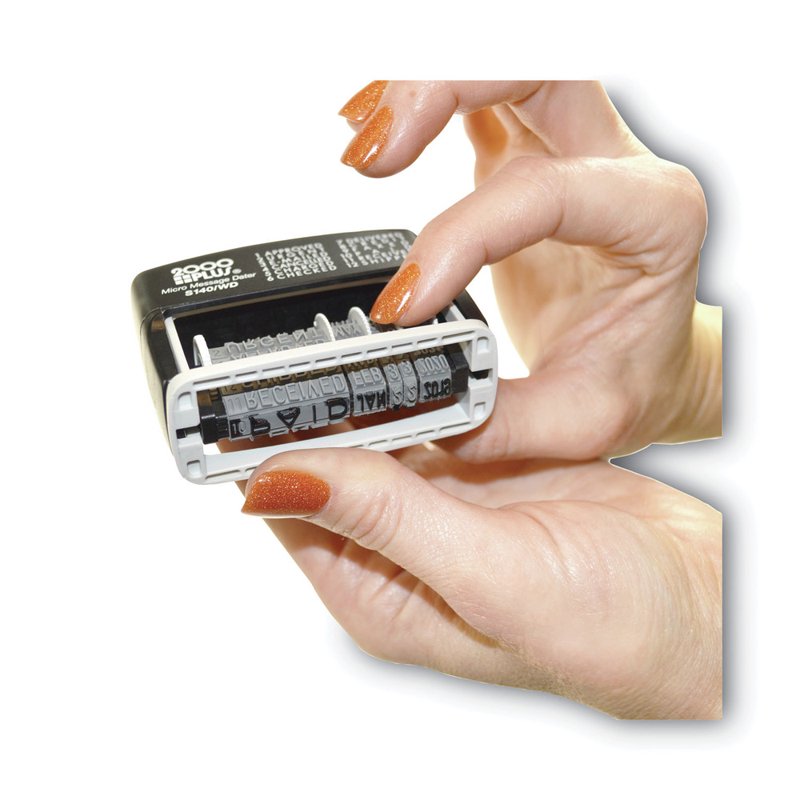 Self-Inking Micro Message Date Stamp with Business Phrases - Cosco 2000 Plus