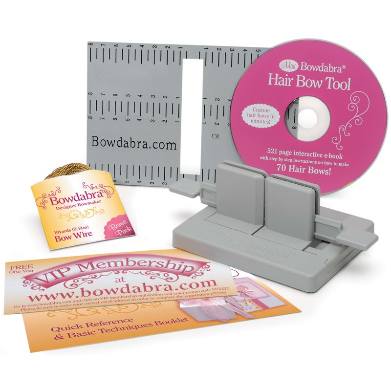 Hair Bow Making Kit for Kids and Crafts - Includes Mini Bowdabra & Wire