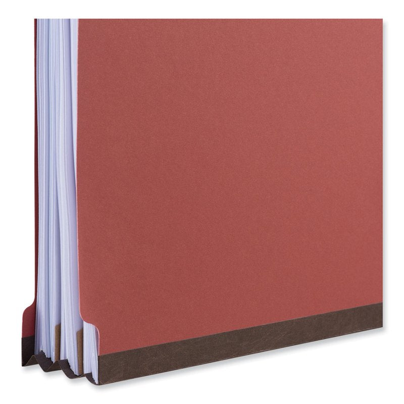 Legal Size 8-Section Pressboard File Folders with Dividers, Red, 10 Pack