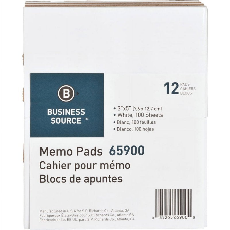 Plain Memo Pads - Unruled Paper with Chipboard Backing, 12 Dozen