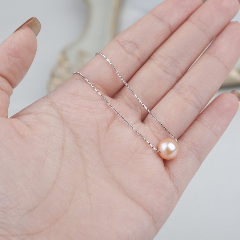Christmas Pearl Necklace for Mom & Grandma - Sterling Silver & Pink/White Pearls