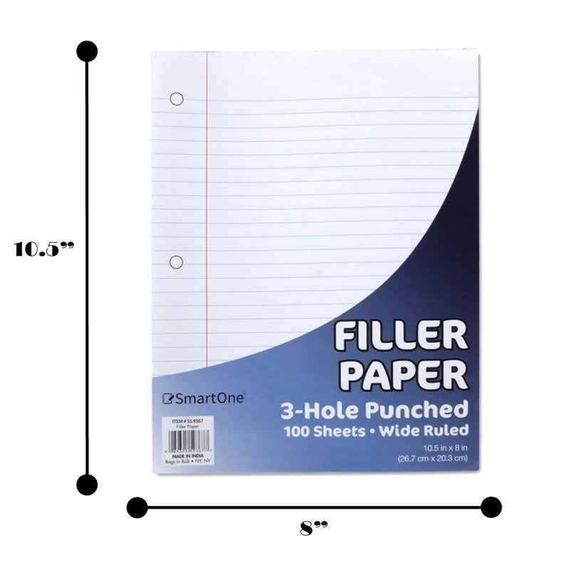 Bulk Wide Ruled Loose Leaf Paper Pack for Binders - 50 Reams 5,000 Sheets