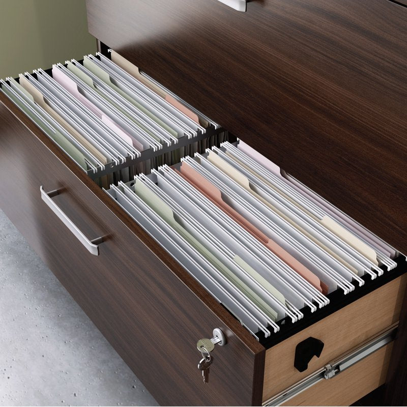 Sauder Affirm Lateral Filing Cabinet with Lock in Noble Elm Brown, 2-Drawer Office Storage