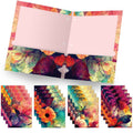 16 Pack Designer Pocket Folders - Abstract Floral, Marble, Sunflower Patterns