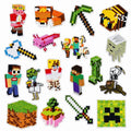 16 Pcs Pixel Style Iron-On Embroidered Patches for Jackets Bags Hats DIY Craft